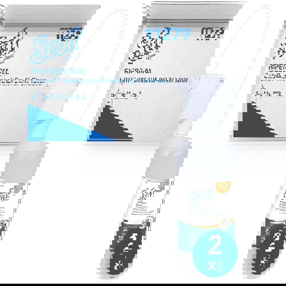 Antimicrobial Foam Skin Cleanser Refill, Unscented, 1,500 mL, 2/Carton